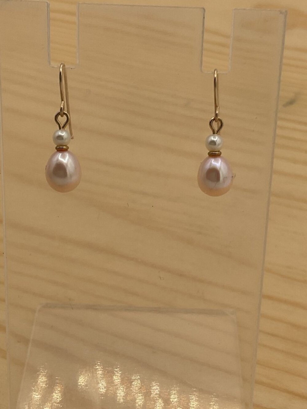 Vintage Pink Freshwater Pearl Drop Earrings Gold Tone Dangle Coquette CoquetteCo
